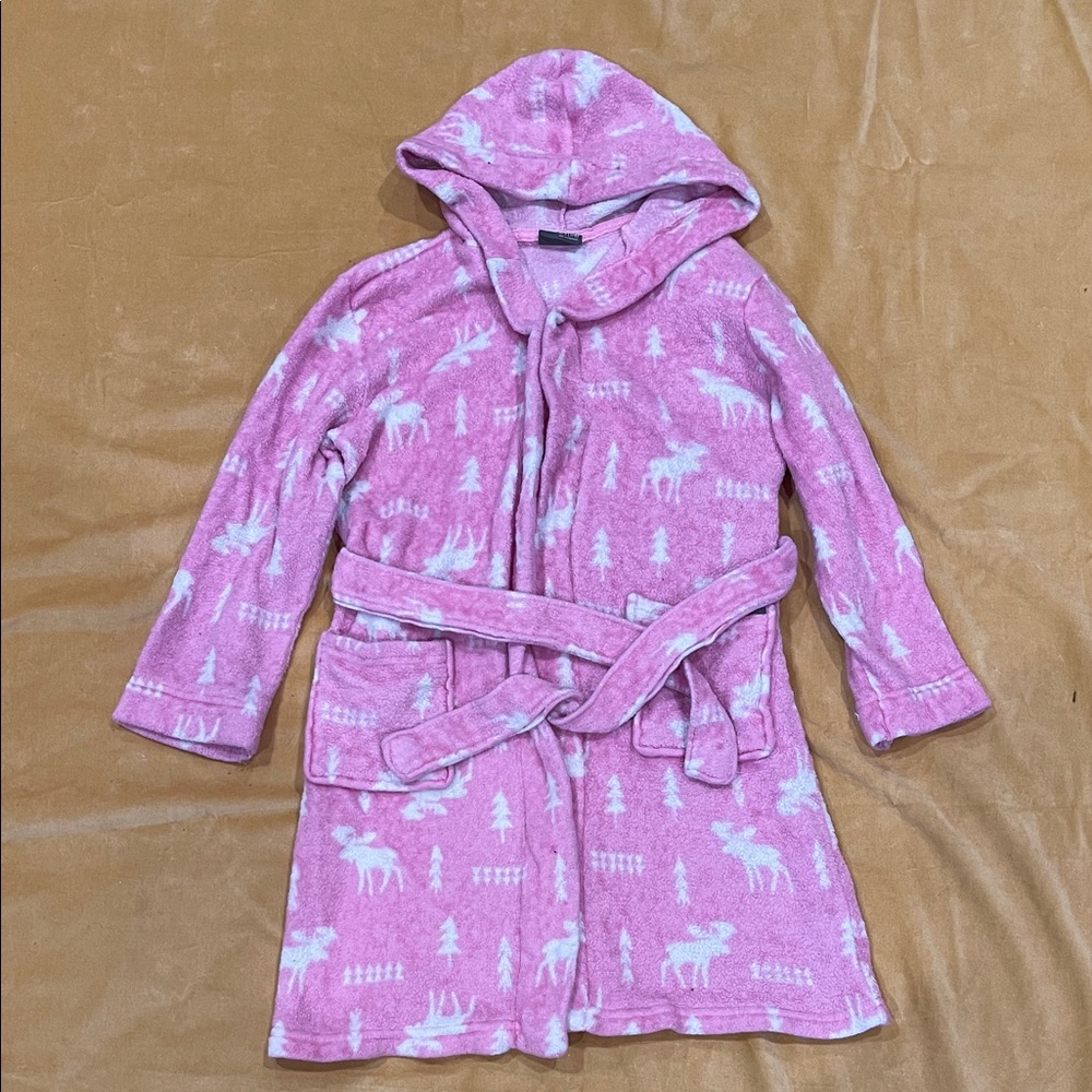 Eddie Bauer Pink Kids Hooded Pajama Robe